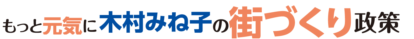 「もっと元気に」～木村みね子の街づくり政策～